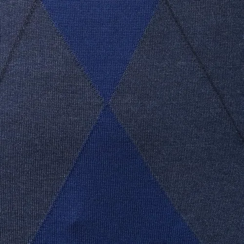 Park Avenue Men's Regular Fit Acrylic Wool Blended Argyle Pattern V Neck Full Sleeve Casual Sweater (Size: 85)-PCWA00266-B8 Dark Blue