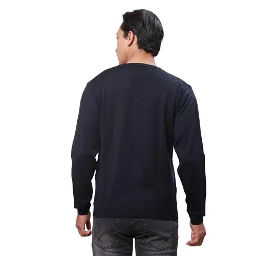 Park Avenue Men's Regular Fit Acrylic Wool Blended Argyle Pattern V Neck Full Sleeve Casual Sweater (Size: 85)-PCWA00266-B8 Dark Blue