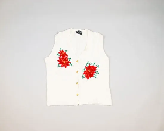 Three Poinsettias-Small Christmas Sweater